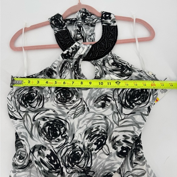 Iz Byer Women's Embellished Floral Satin Halter Top - Picture 7 of 15